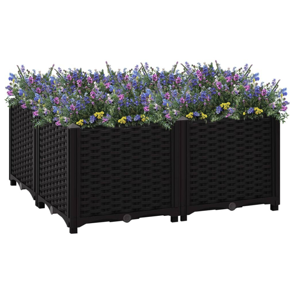 vidaXL Raised Bed Polypropylene Garden Planter Flower Box Pot Planting Bed