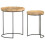 VidaXL vidaXL Solid Mango Wood Coffee Table Set 2 Piece Steel Wooden Side Table Set 3