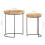 VidaXL vidaXL Solid Mango Wood Coffee Table Set 2 Piece Steel Wooden Side Table Set 9