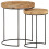 VidaXL vidaXL Solid Mango Wood Coffee Table Set 2 Piece Steel Wooden Side Table Set 10