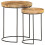 VidaXL vidaXL Solid Mango Wood Coffee Table Set 2 Piece Steel Wooden Side Table Set 1