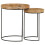 VidaXL vidaXL Solid Mango Wood Coffee Table Set 2 Piece Steel Wooden Side Table Set 2