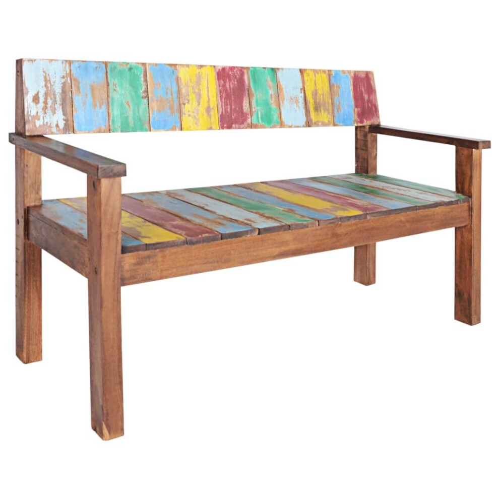 vidaXL Bench 115 cm Solid Reclaimed Wood Wooden Hallway Sofa Entryway Bench