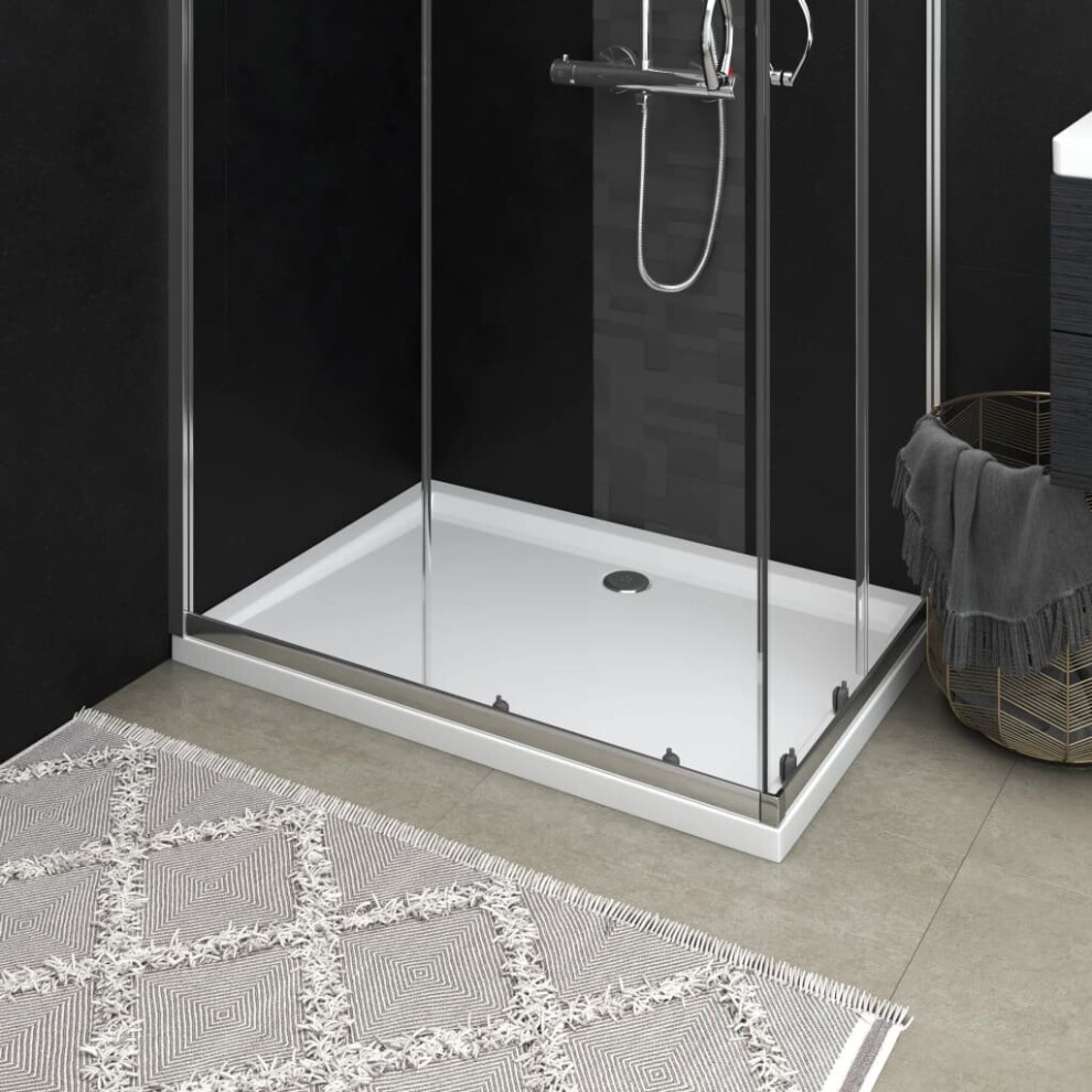 vidaXL Rectangular ABS Shower Base Tray White Bathroom Plumbing Shower Parts