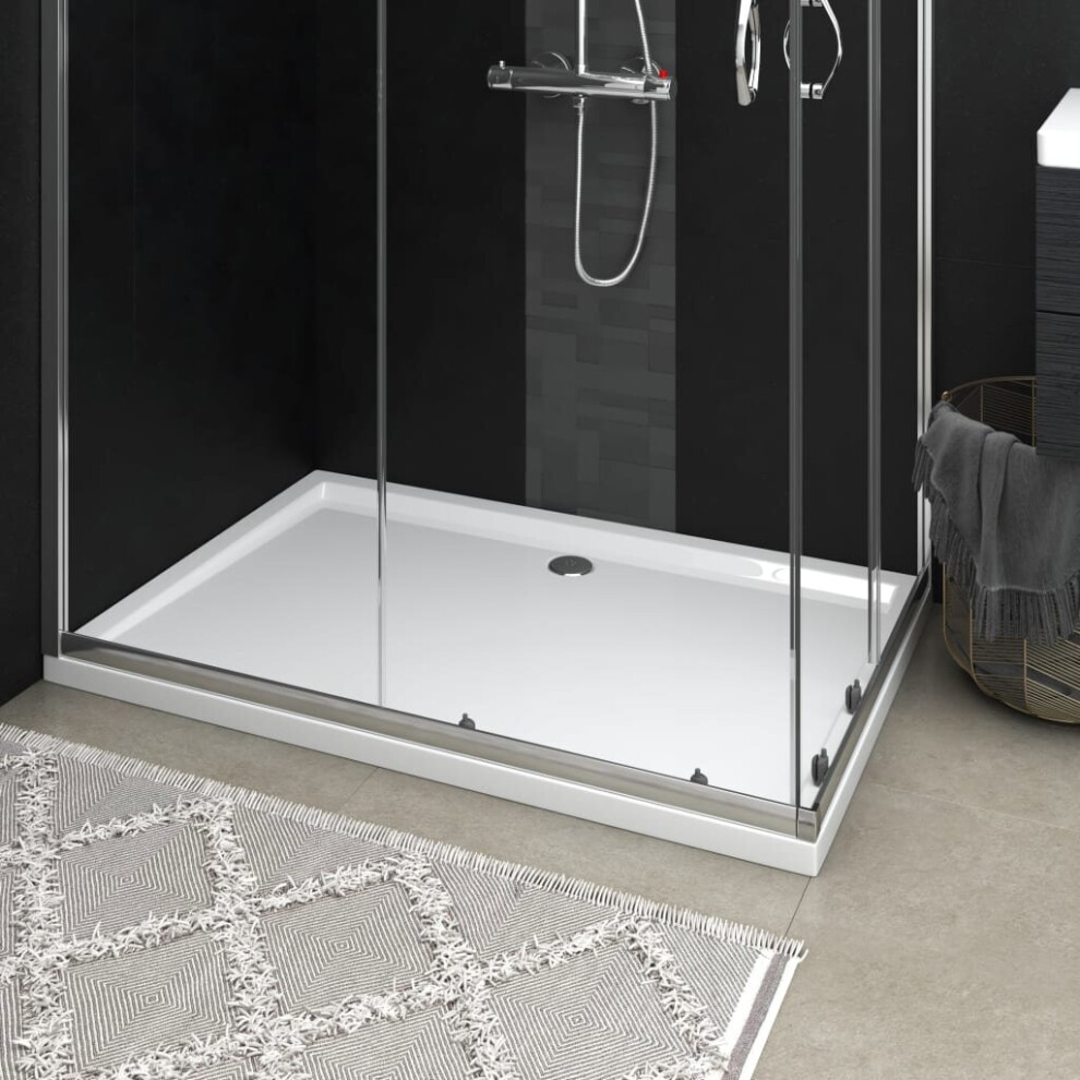 vidaXL Rectangular ABS Shower Base Tray White Bathroom Plumbing Shower Parts