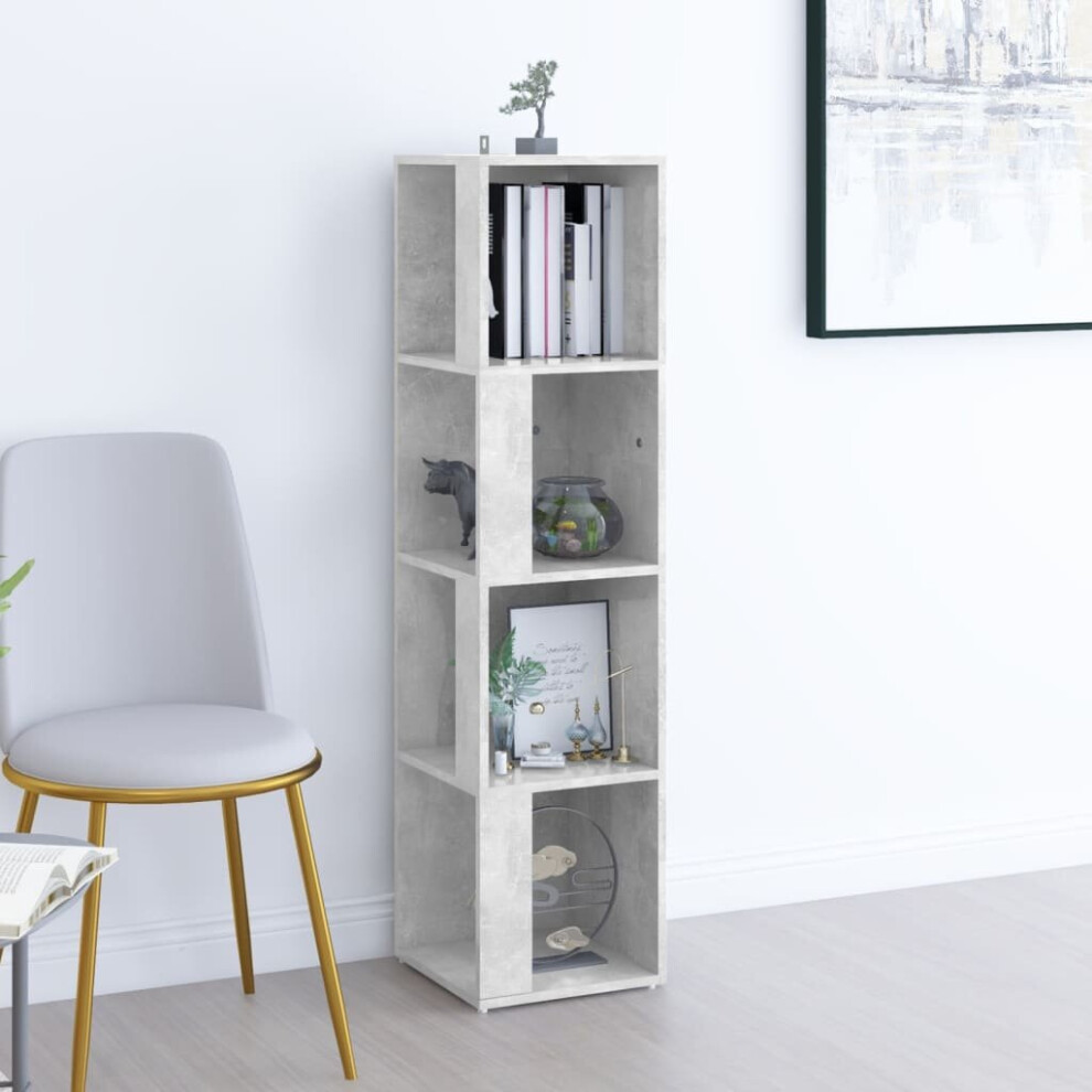 Vidaxl Corner Cabinet Concrete Engineered Wood Standing Shelf Cabinet Grey