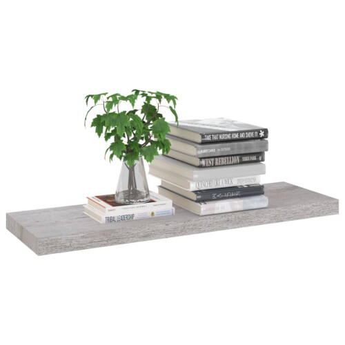 VidaXL vidaXL 2x Floating Wall Shelves Concrete Grey MDF Wall Ledge Hanging Shelf 2