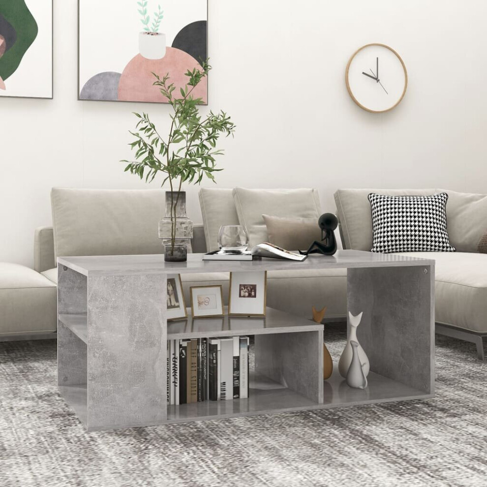 vidaXL Coffee Table Concrete Grey Chipboard Couch End Side Center Accent Table