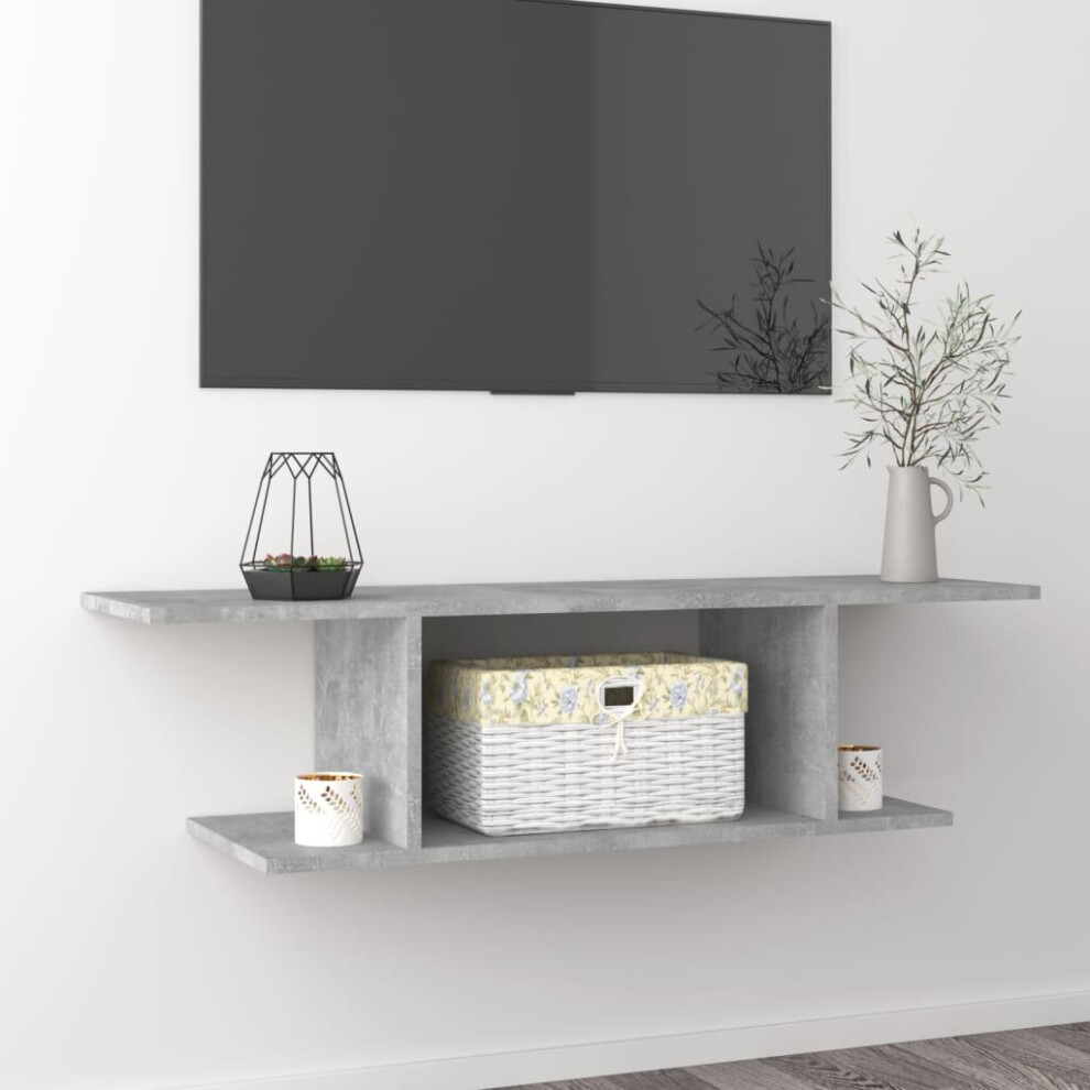 vidaXL Wall Mounted TV Cabinet Concrete Grey Hanging HiFi Cabinet TV Unit