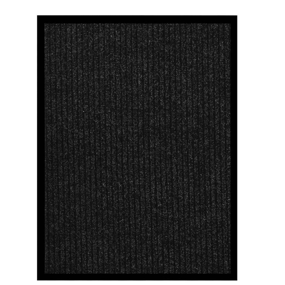 Vidaxl Doormat Striped Anthracite 60X80 Cm Home Floor Barrier Welcome Mat Rug