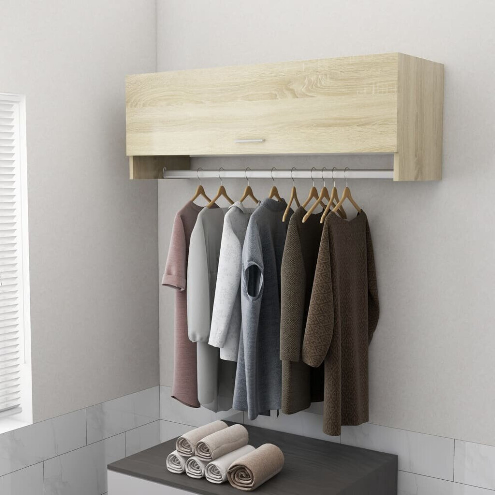 Vidaxl Wardrobe Sonoma Oak Engineered Wood Storage Cabinet Clothes Organiser