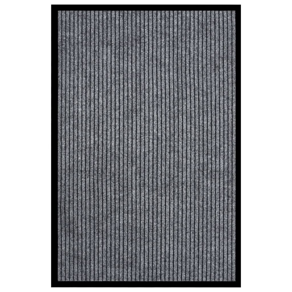 vidaXL Doormat Striped Grey 80x120 cm Home Floor Decorative Welcome Mat Rug