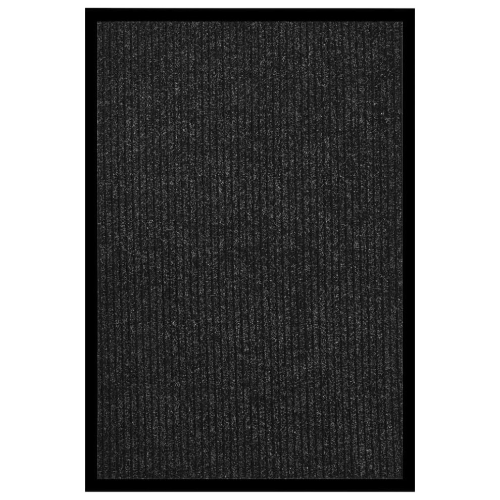 Vidaxl Doormat Striped Anthracite 80X120 Cm Home Floor Barrier Welcome Mat Rug