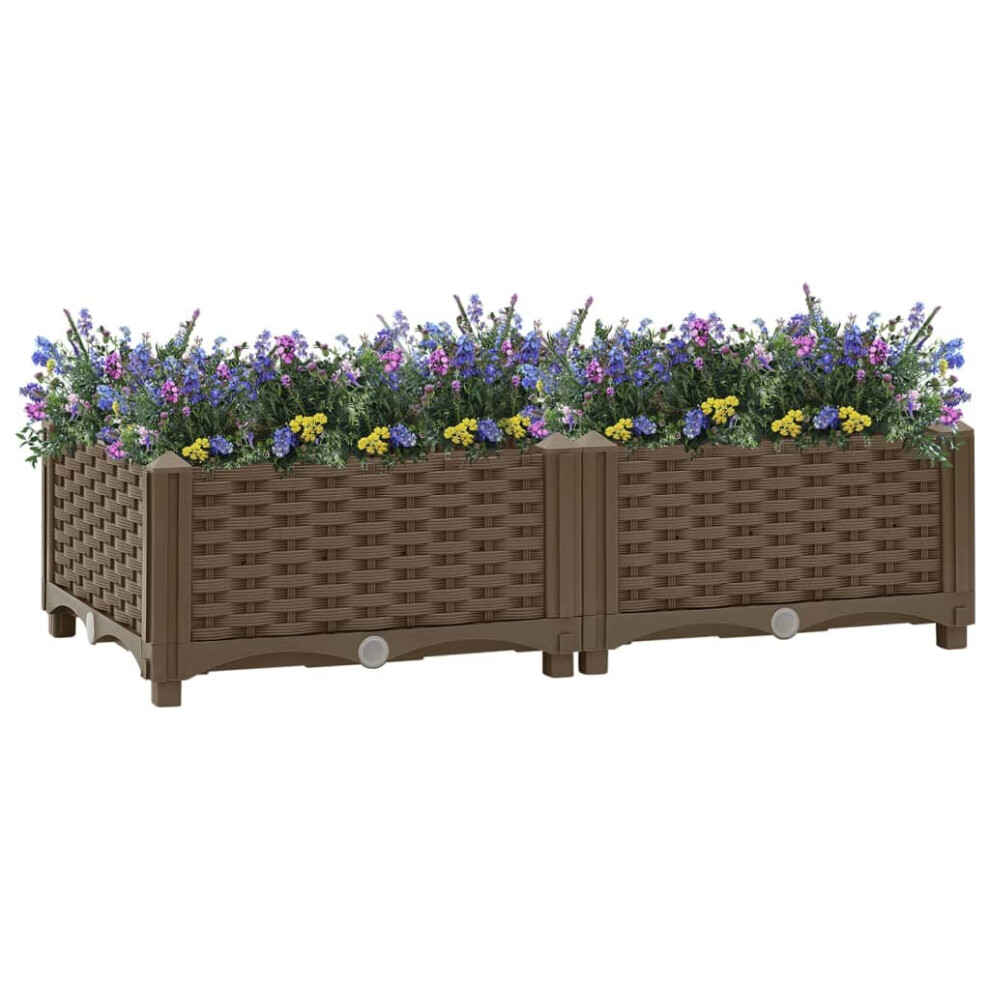 vidaXL Raised Bed Polypropylene Garden Planter Flower Box Pot Planting Bed