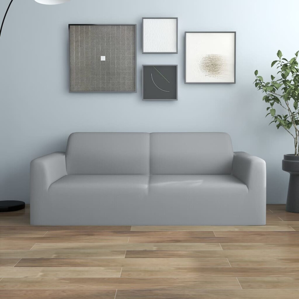 Vidaxl 2-Seater Stretch Couch Slipcover Polyester Jersey Couch Cover Grey