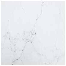 vidaXL Table Top White Tempered Glass with Marble Design Dining Table Top Set