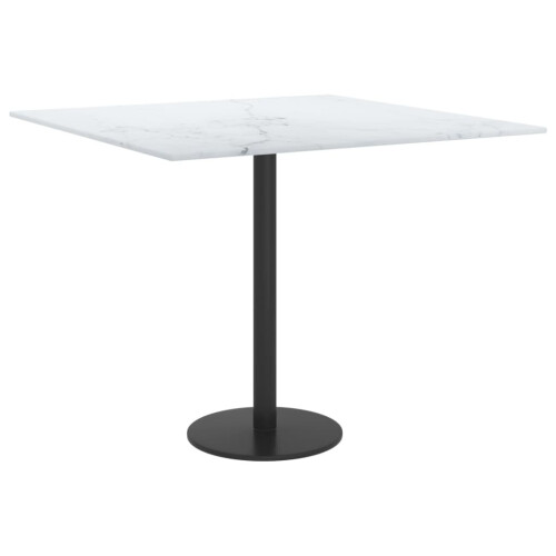 VidaXL vidaXL Table Top White Tempered Glass with Marble Design Dining Table Top Set 1