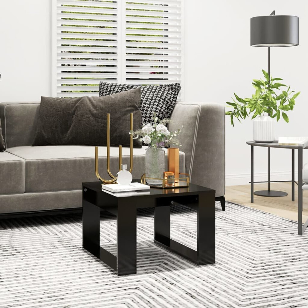 Vidaxl Black Side Table Engineered Wood Accent Couch Tea Coffee Sofa Table