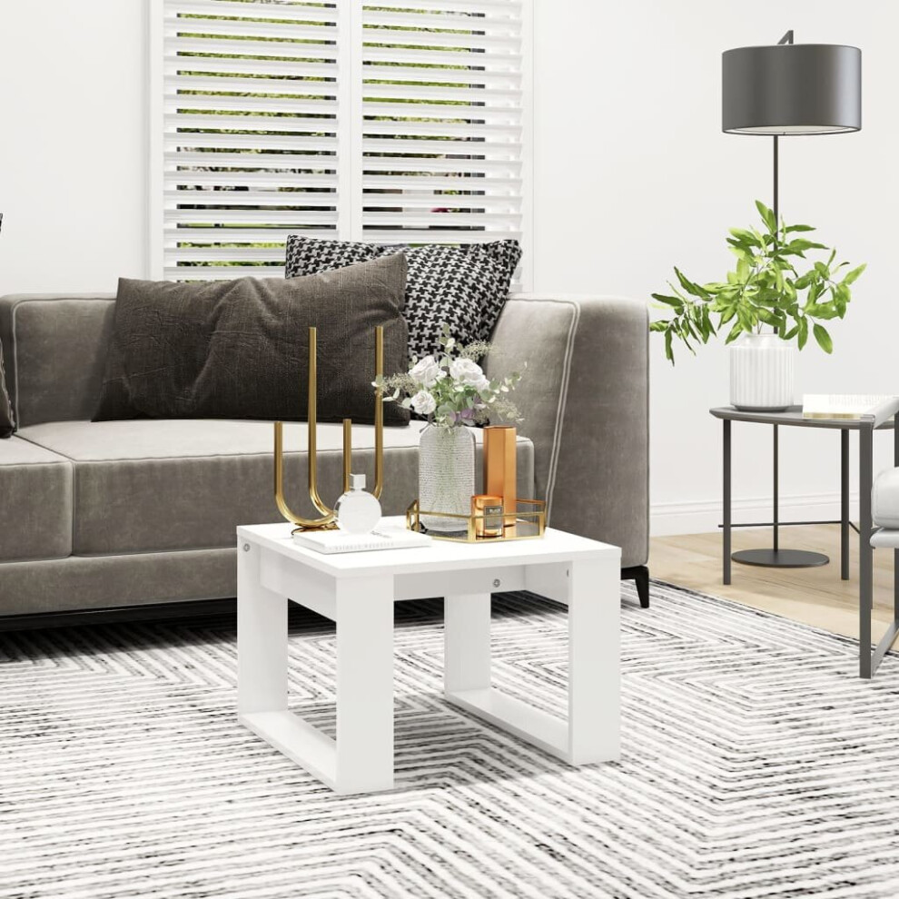 Vidaxl Side Table White Engineered Wood Accent Couch Tea Coffee Sofa Table