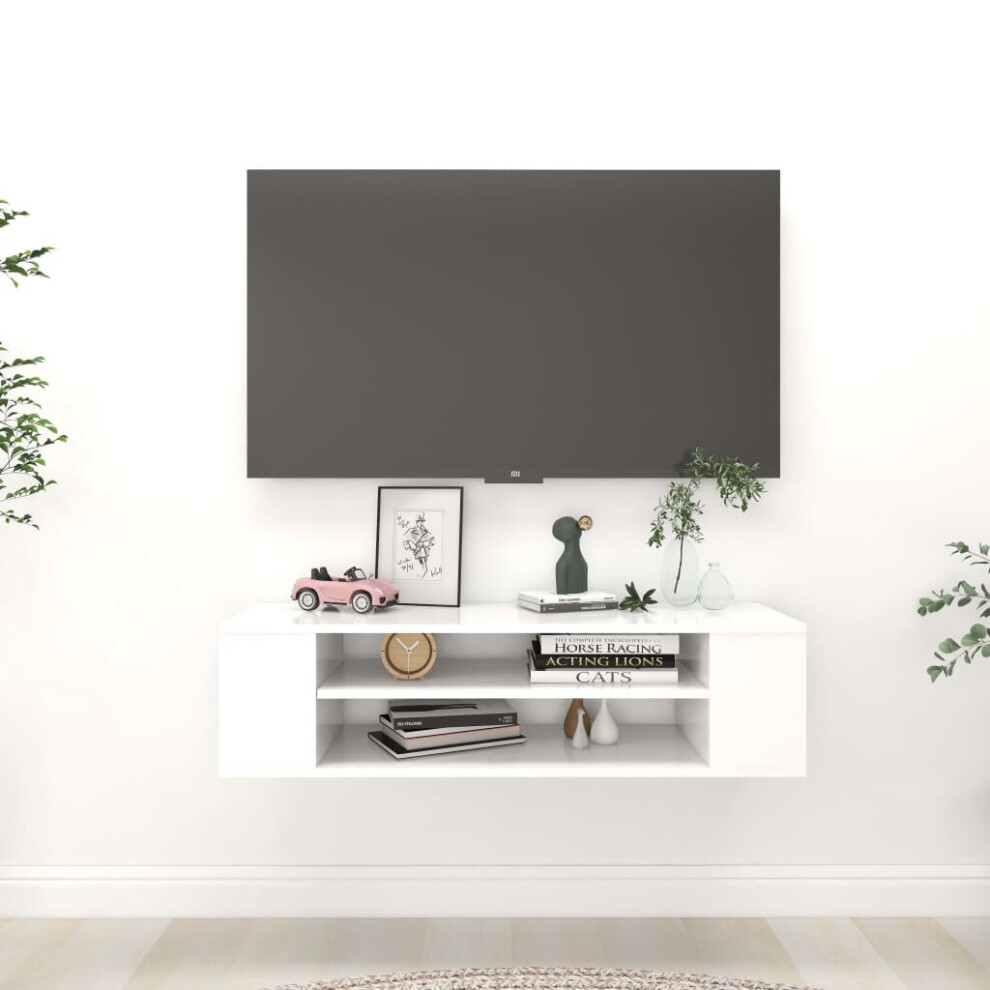 vidaXL Hanging TV Cabinet White 100x30x26.5 cm Chipboard TV Hi-Fi Cabinet