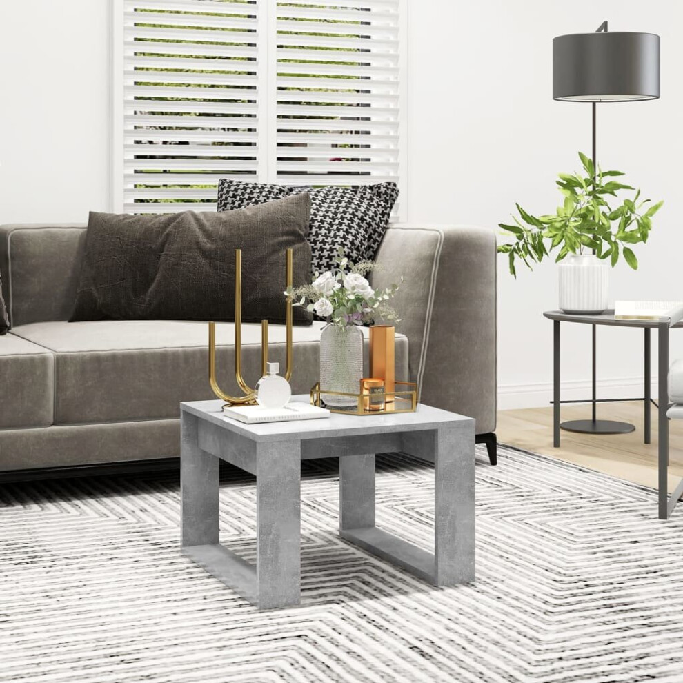 vidaXL Side Table Concrete Grey Chipboard Home Accent Couch Coffee Sofa Table