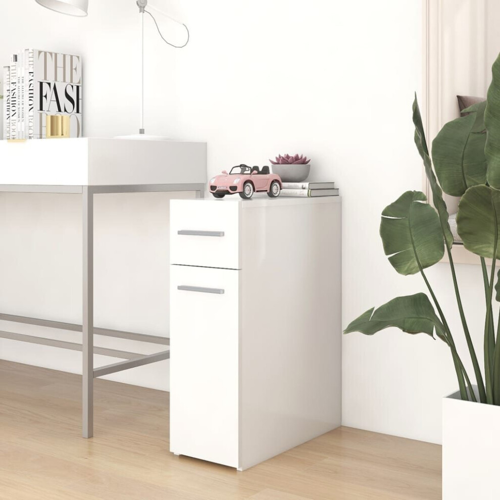 vidaXL Apothecary Cabinet White Engineered Wood Storage Cabinet Home Organiser