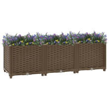vidaXL Raised Bed Garden Planter, Polypropylene, 120x40x38 cm, Brown - Assembly Required (Code 316517)