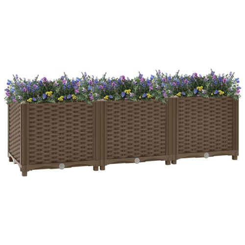 VidaXL vidaXL Raised Bed Garden Planter, Polypropylene, 120x40x38 cm, Brown - Assembly Required (Code 316517)