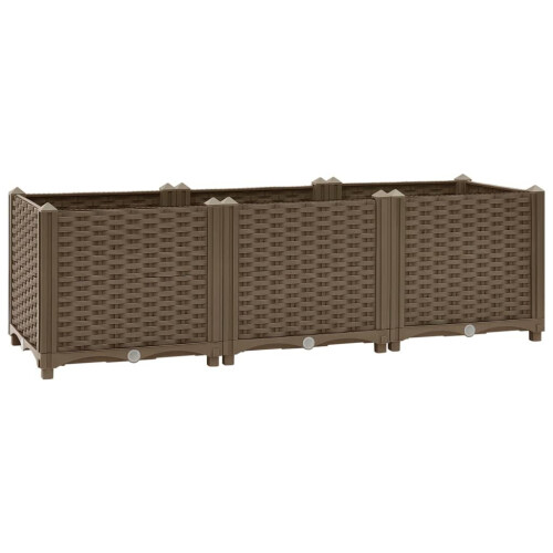 VidaXL vidaXL Raised Bed Garden Planter, Polypropylene, 120x40x38 cm, Brown - Assembly Required (Code 316517) 1