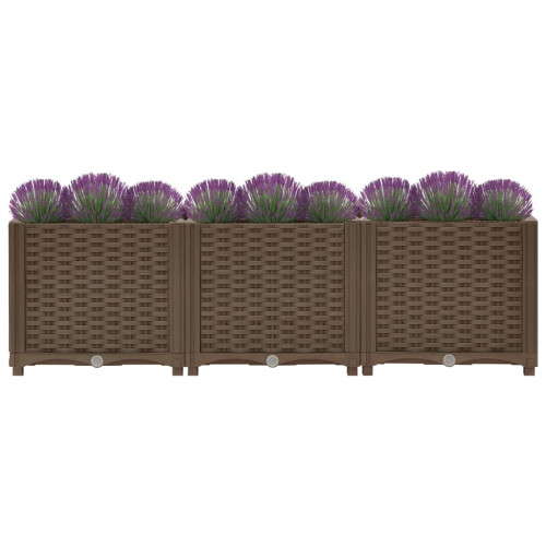 VidaXL vidaXL Raised Bed Garden Planter, Polypropylene, 120x40x38 cm, Brown - Assembly Required (Code 316517) 2