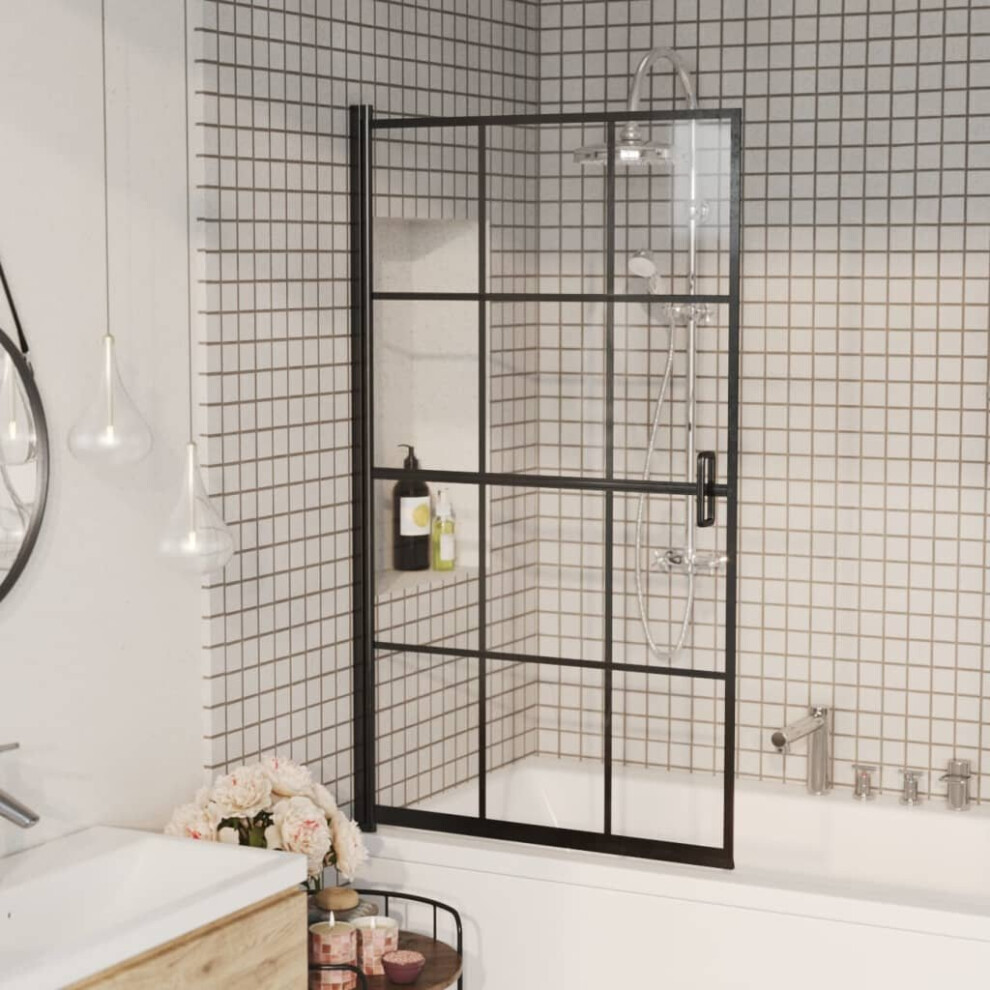 vidaXL Shower Enclosure ESG Black Bathroom Shower Cabin Cabinet Cubicle Screen