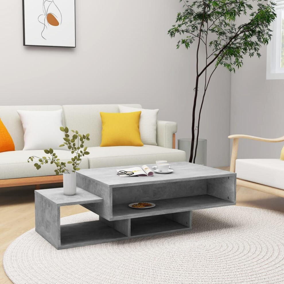 vidaXL Coffee Table Concrete Grey Chipboard Living Room Couch End Sofa Table