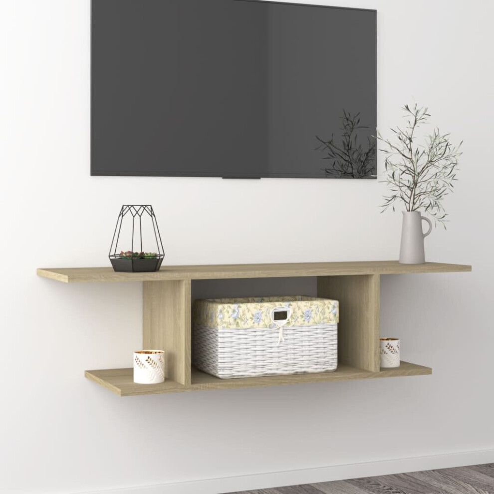 vidaXL Wall Mounted TV Cabinet Sonoma Oak Hanging TV Living Room Hifi Cabinet