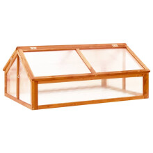 vidaXL Firwood Greenhouse Brown Garden Planter Cold Frame Ample Space Lawn
