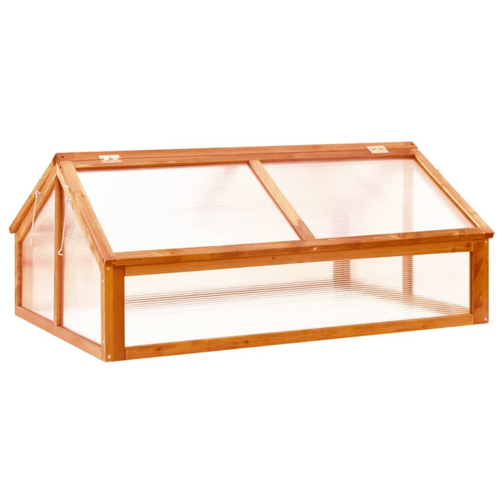 Vidaxl Firwood Greenhouse Brown Garden Planter Cold Frame Ample Space Lawn