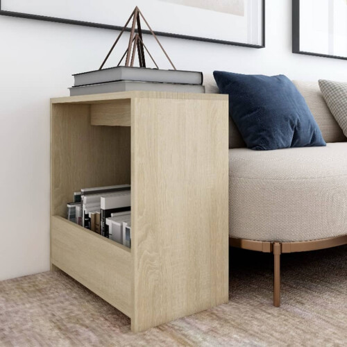 VidaXL vidaXL Side Table Sonoma Oak Engineered Wood Magazine Coffee Storage Table
