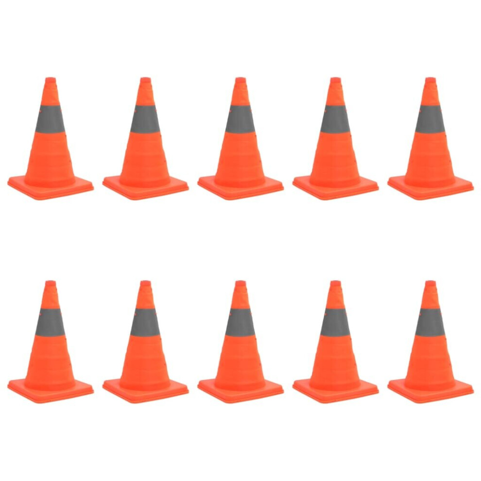 Vidaxl 10X Pop-Up Traffic Cones 42 Cm Outdoor Foldable Traffic Road Signs