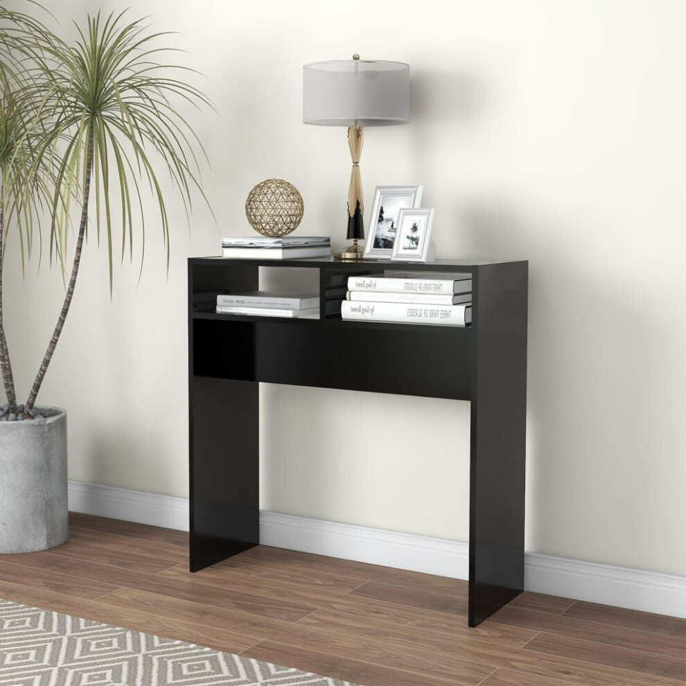 vidaXL Console Table Black Chipboard Home Accent Couch End Side Hall Table