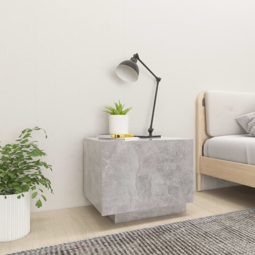VidaXL vidaXL Bedside Cabinet Concrete Grey Engineered Wood Nightstand Beside Table 2