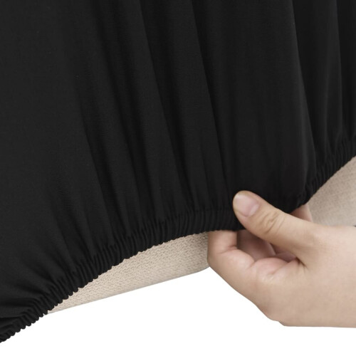 VidaXL vidaXL Stretch Sofahusse 4-Sitzer Schwarz Polyester-Jersey 2