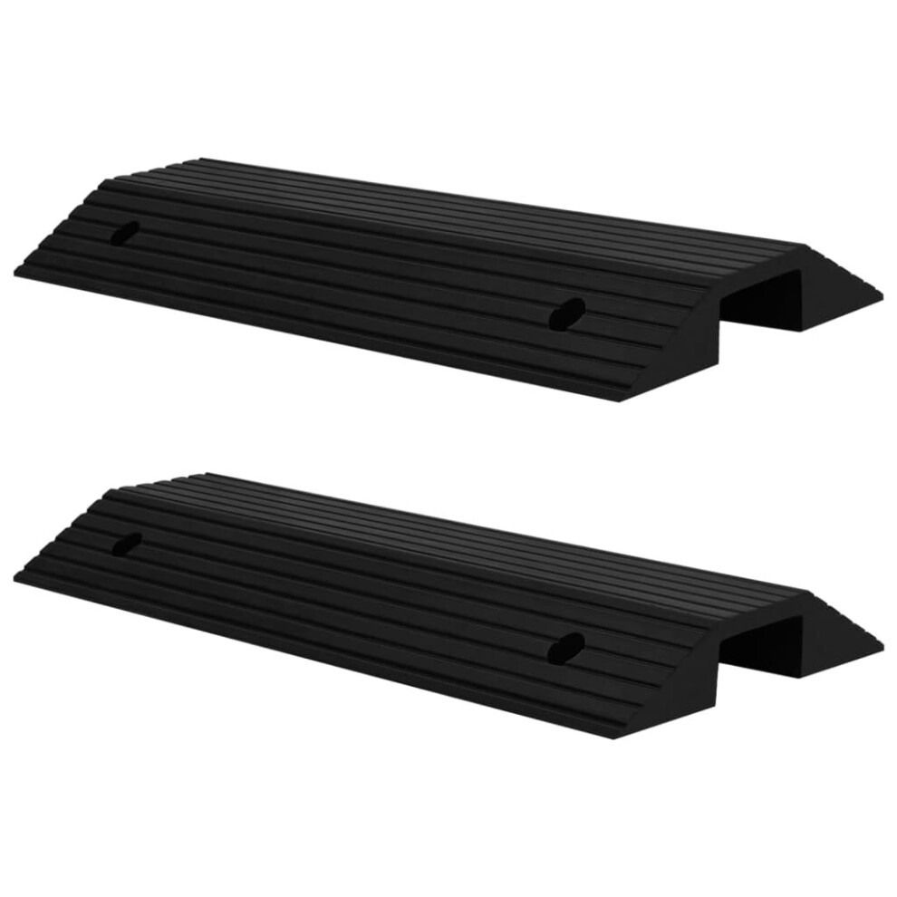 vidaXL 2x Bridge Threshold Ramps Rubber Wheelchair Trolley Road Curb Door Ramp