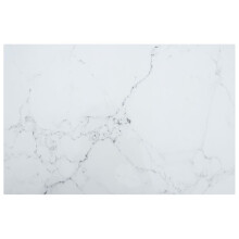 vidaXL Table Top with Marble Design White Tempered Glass Coffee Table Top Set
