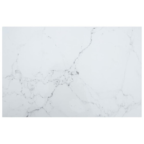 VidaXL vidaXL Table Top with Marble Design White Tempered Glass Coffee Table Top Set