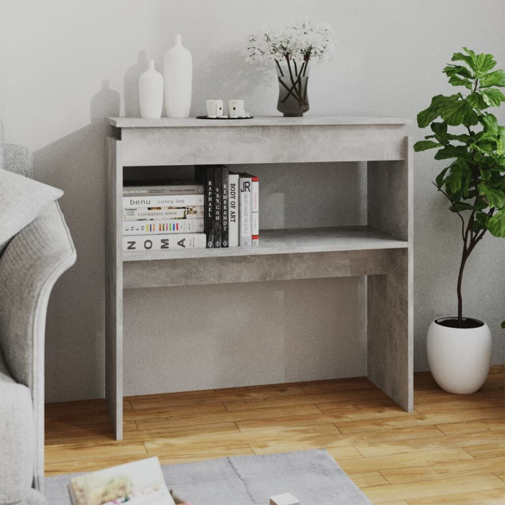 vidaXL Console Table Concrete Grey Chipboard Living Room Couch Side Hall Table