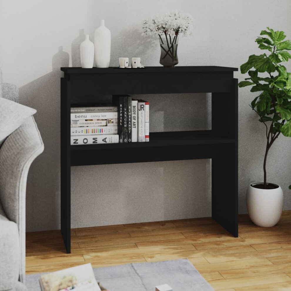 vidaXL Console Table Black Engineered Wood Living Room Couch Accent Side Table