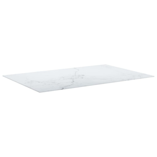 VidaXL vidaXL Table Top with Marble Design White Tempered Glass Coffee Table Top Set 2