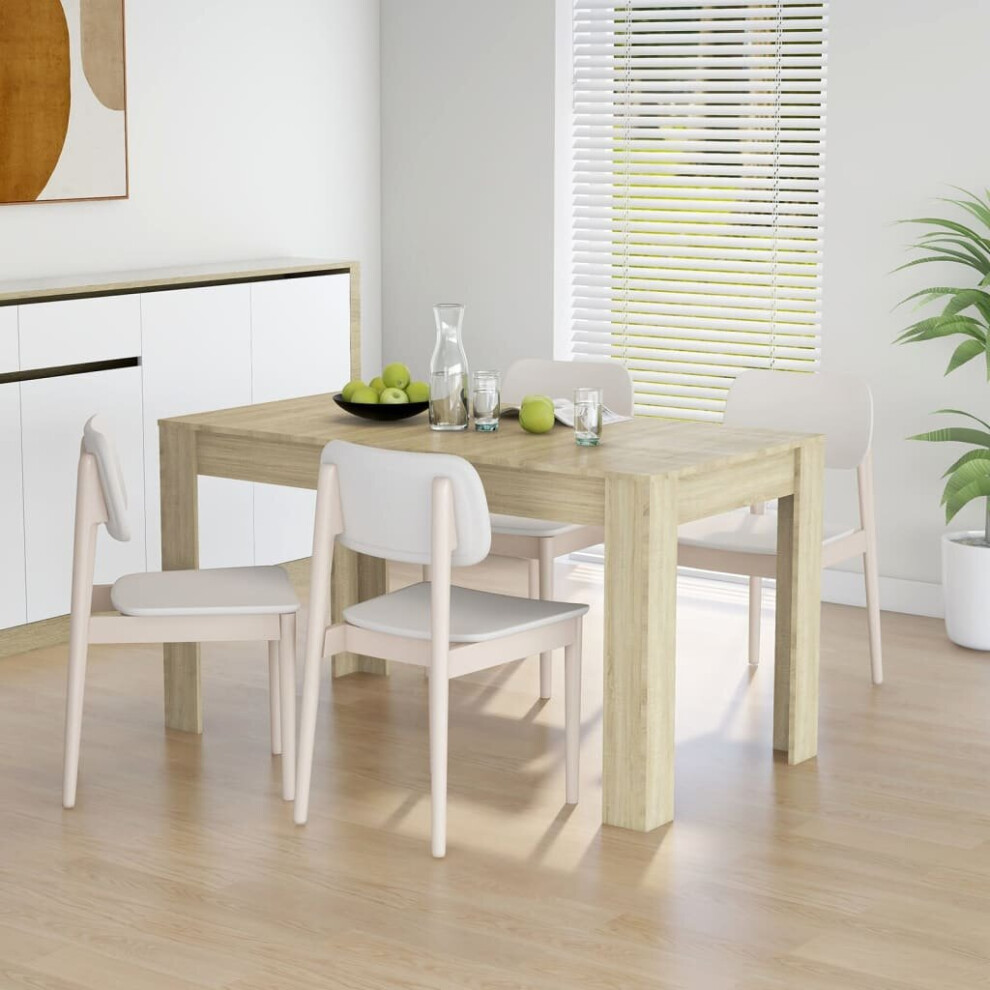 vidaXL Dining Table Sonoma Oak Engineered Wood Home Dining Room Dinner Table