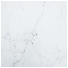 vidaXL Table Top White Tempered Glass with Marble Design Dining Table Top Set