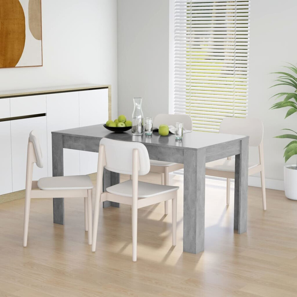vidaXL Dining Table Concrete Grey Engineered Wood Dining Room Kitchen Table