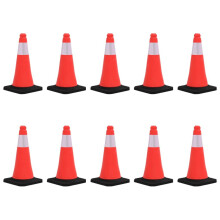 vidaXL 10x Reflective Traffic Cones with Heavy Bases 50 cm Road Traffic Sign